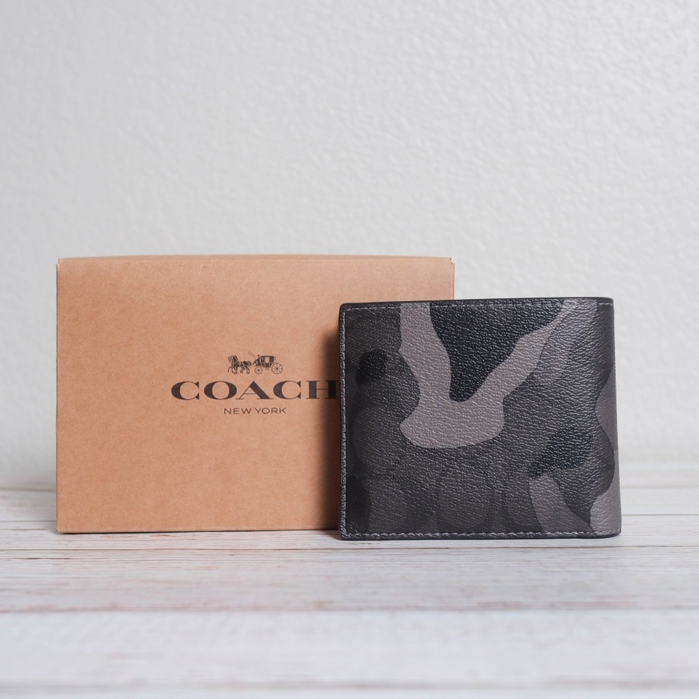 NWT Coach Men's Compact ID 3-In-1 Camo Wallet - Picture 3 of 8